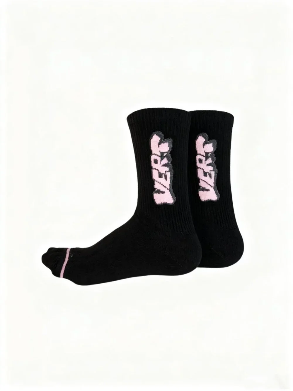 3 Pack Women’s Black Cotton Anti-Odor Athletic Crew Socks Size 6–9 Pink Graphic